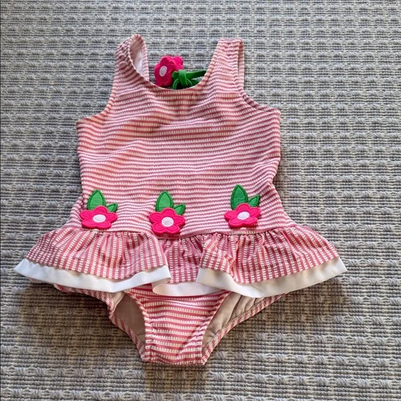 Florence Eiseman Striped and Citrus Kids Swim One Piece Trio - Picture 4 of 5